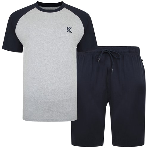 KAM Lounge Wear Shorts und T-Shirt-Set Marineblau